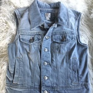 Lauren Conrad Light Wash Denim Vest XS